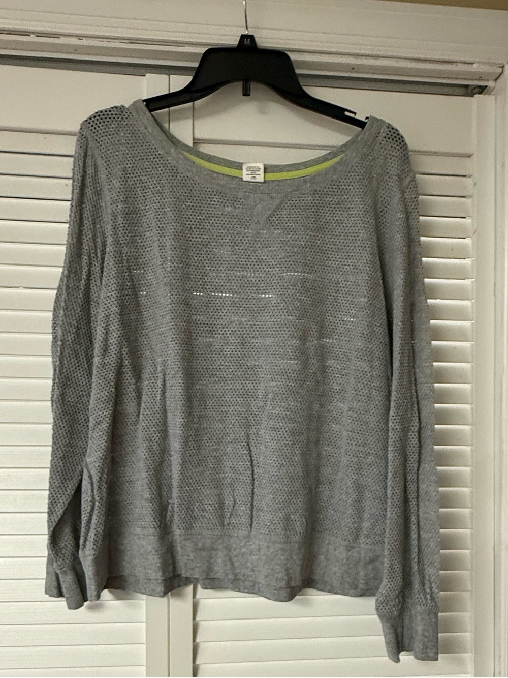 Mesh Light Gray Knit Lightweight Sweater